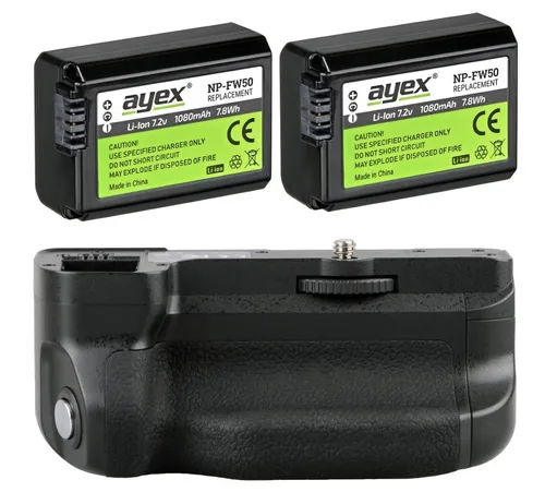 Batteriegriff Meike MK-A6300 Akkugriff für Sony Alpha A6300 & 2x NP-FW50 Akku