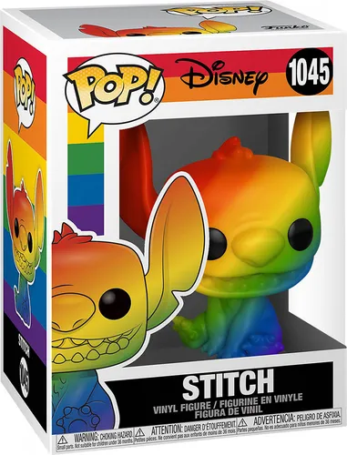 Disney Stitch Pride Rainbow 1045 - Funko Pop! Vinyl Figur - Offiziell lizenzierte Funko POP! Figur, ca. 10 cm hoch, in einer attraktiven Fensterbox - perfekt für Sammler und Pride-Fans!