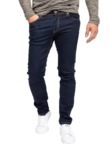 Rock Creek Herren Jeans RC-2137 - Slim Fit Dunkelblau - Herren-Jeanshosen im Slim Fit für eine figurbetonte Passform, aus hochwertigem Denim für besten Tragekomfort und Bewegungsfreiheit. Ideal für Büro und Freizeit.
