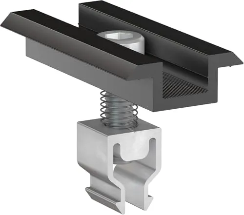 100x doitBau Mittelklemme Klickfix schwarz für Solarmodule 30-40mm Solarmodul Halterung Befestigung Photovoltaik Solarklemme PV Modul Endklemme schwarz Aluminium Klemmen