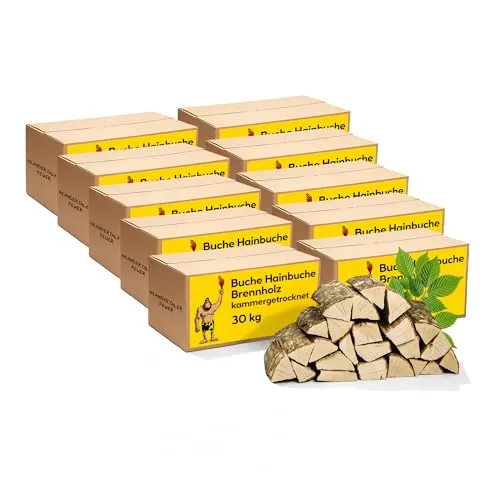 Neandertaler Feuer Buchenholz 300 kg – Hochwertiges Brennholz für Grill und Kamin