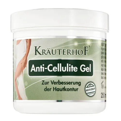 Kräuterhof® Anti Cellulite Gel - Cellulite Gel mit Power-Wirkstoffkomplex aus Carnitin und Koffein, für ein glatteres Hautbild und angenehmen Wärme-Effekt.