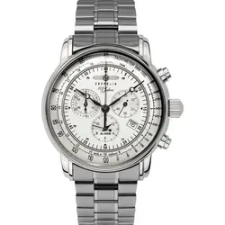 Zeppelin Herrenuhr 100 Jahre Stahl/Silberfarben 7680MB-1 - Armbanduhren für Herren mit Schweizer Quarzwerk und vielseitigen Funktionen wie Stoppuhr und Alarm – ideal für stilbewusste Männer.