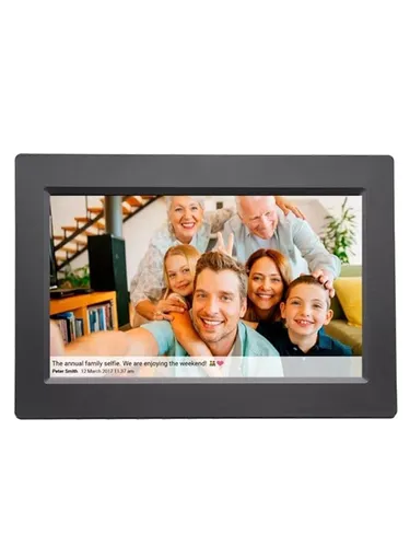 Denver PFF-1015 Schwarz - 10,1 Zoll digitaler Bilderrahmen mit 16 GB Speicher, automatischer Timer und einfacher Fotoübertragung via Frameo-App