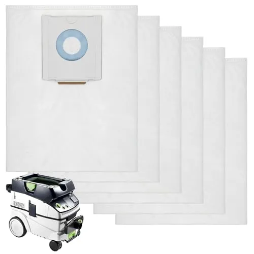 Staubsaugerbeutel für Festool CT 26 / CTM 26 E/CTL 26 E CLEANTEC Serie,Staubsauger für Festool 496187,Große Kapazität Filtersack Dust Extractor Ersatzteile Zubehör SC FIS-CT 26/5 (6 Stück)