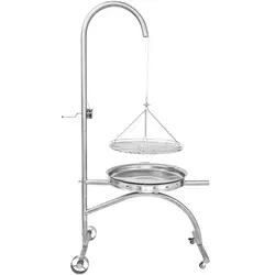 Schneider fahrbare Grillstation aus Edelstahl - Schwenkgrill mit Ø 50 cm Grillrost - Dreibein- & Schwenkgrills, robuste Edelstahlkonstruktion für optimale Grillmöglichkeiten und flexibles Grillen im Freien.