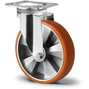 CASCOO Schwerlastrolle Serie BAU5, Lenkrolle, 200mm Ø, Polyurethan, Tragkraft 700kg