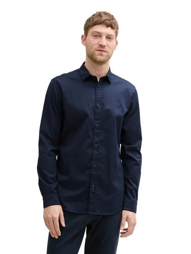 TOM TAILOR Langarmhemd mit Logo Stickerei