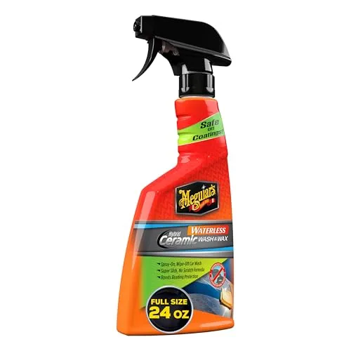 Meguiar’s Hybrid Ceramic Wash & Wax Trockenwäsche Wachsspray 710ml | Waschen ohne Wasser mit Glatter Schutzschicht und Keramikwachsschutz - G251024EU