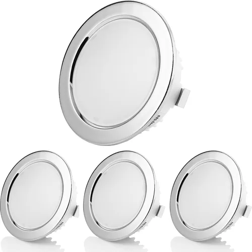 Sweet LED Möbel Einbaustrahler 4xEinbauleuchte 12V Bad Chrom Deckenspot Kaltweiß