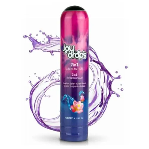 JOY DROPS 2 in 1 Gleitgel Gel Wasserbasis, Massageöl Intim Geeignet für Männer Frauen, Lubricant Gel für Analverkehr, Spielzeug Kondom Kompatibel, Langanhaltend, Nicht Klebend, pH-Wert, 125 Ml