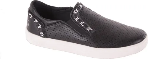Guess Damen Schlüpfschuhe Leder Schwarz #771 - 37 - Trendige Guess Slipper aus Rindsleder mit elastischem Schaft für hohen Tragekomfort. Perfekt für jeden Anlass und kombiniert Stil mit Bequemlichkeit.