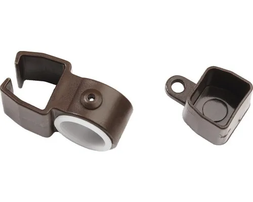 Halter mit Endkappen für U-Laufschienen in Bronze