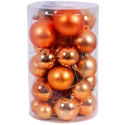 Mojawo 30tlg. Christbaumkugeln / Weihnachtskugeln orange Ø 4/5/6/7cm
