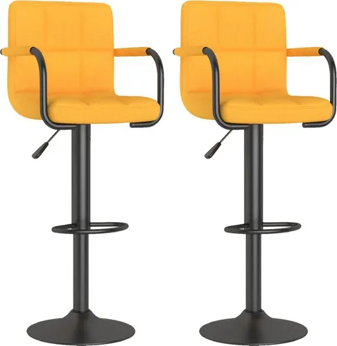 vidaXL Barhocker 2 Stk. Senfgelb Stoff in gelb von vidaXL