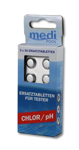 mediPOOL 60 Rapid Testtabletten, Chlor & pH, 30 DPD 1 und 30 Phenol Red