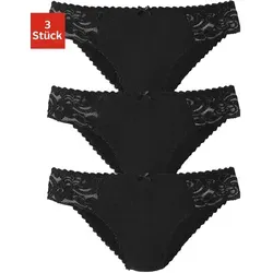 Jazz-Pants Slips PETITE FLEUR, Damen, Gr. 40/42, schwarz, Jersey, Obermaterial: 93% Baumwolle, 7% Elasthan. Spitze: 95% Polyamid, 5% Elasthan, unifarben, körpernah, Unterhosen, aus elastischer Baumwoll-Qualität, Topseller