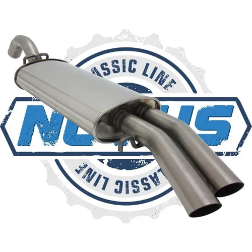 NOVUS Classic Line Edelstahl Endschalldämpfer für VW Golf 2 GTI - Schalldämpfer aus hochwertigem Edelstahl für VW Golf 2, sorgt für verbesserten Klang und Leistung der Auspuffanlage.