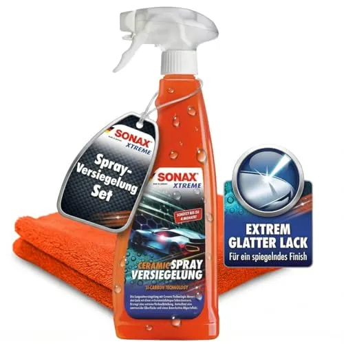 Craft-Equip Lackversiegelungs-Set bestehend aus SONAX XTREME Ceramic Spray Versiegelung 750ml und einem Microfasertuch