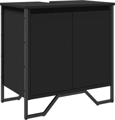 vidaXL Waschbeckenunterschrank Schwarz in schwarz von vidaXL