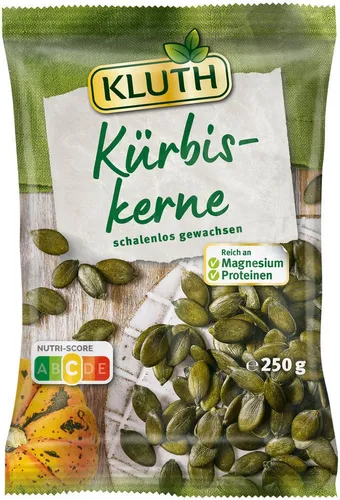 KLUTH Knabberei, Kluth Kürbiskerne schalenlos 250g