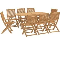 vidaXL 9-tlg. Garten-Essgruppe aus massivem Akazienholz von vidaXL