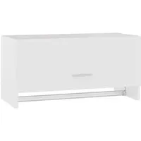 vidaXL Kleiderschrank Weiß 70x32,5x35 cm - Stoffschrank aus robustem Holzwerkstoff, ideal für vielseitige Aufbewahrung in jedem Raum. Mit großem Fach und Kleiderstange für optimalen Stauraum.