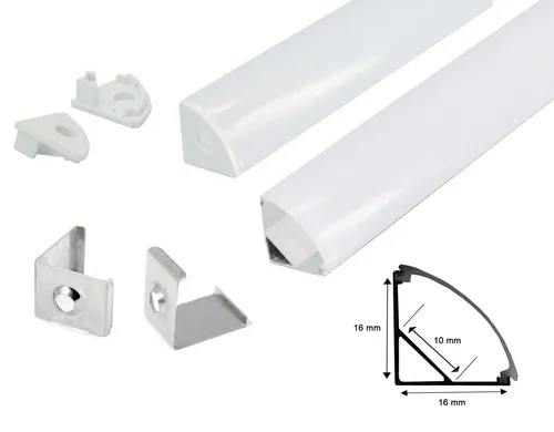 LED Aluprofil Aluminium Profile Alu Schiene Leiste Winkelprofil Eckprofil 1m