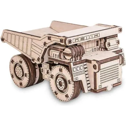 EWA EcoWoodArt 3D Holzpuzzle für Jugendliche und Erwachsene - Mechanischer LKW BELAZ Mini-Modell - DIY-Bausatz, Souvenir, Selbstmontage, kein Kleber erforderlich