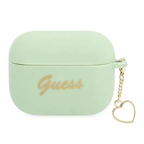 Guess GUAPLSCHSN Hülle für AirPods Pro Cover grün/Green Silicone Charm Heart Collection