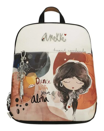 Anekke Rucksack Alma multicolor - Rucksäcke mit kulturellem Flair, inspiriert von Spaniens Traditionen. Ideal für DIN A4-Unterlagen, mit mehreren Taschen und verstellbaren Trageriemen für optimalen Komfort. Hol dir deinen stilvollen Begleiter!