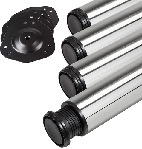 SO-TECH® Tischbein Edelstahl, höhenverstellbar in silber von SO-TECH