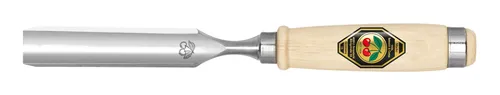 Kirschen Hohlbeitel 12 mm - Abgeflachtes Weißbuchenheft - Präzisionsbeitel für die Holzverarbeitung, ideal für feine Schnitte und Detailarbeiten.