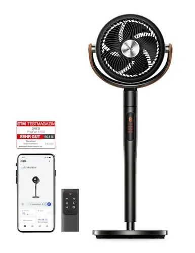 Dreo 25dB leiser Smart Standventilator mit Fernbedienung