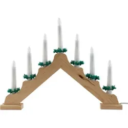 Idena LED Adventsleuchter mit 7 Kerzenlichtern - Weihnachtlicher Zierschmuck mit 7 stufenförmigen LED Kerzen in warmweiß, inklusive Ersatzlampe. Ideal für stimmungsvolle Innenbeleuchtung während der Adventszeit.