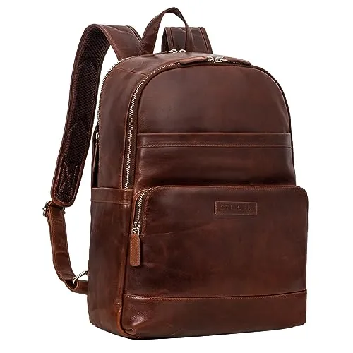 STILORD 'Milan' Laptop-Rucksack aus Echt-Leder für 14 Zoll - Eleganter Laptop-Rucksack aus hochwertigem Echtleder, ideal für Business und Freizeit. Mit durchdachter Aufteilung und hohem Tragekomfort - der perfekte Begleiter für Vintage-Fans.