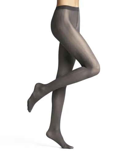 FALKE Damen Strumpfhose Slick Skin 40 DEN W Ti halb-blickdicht gemustert 1 Stück, Grau Flanell 3210, M