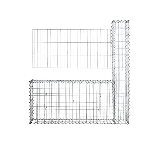 ESTEXO Gabionenzaun 140x150 cm – Robustes Steinkorb-System - Stabiler Gabionenzaun aus feuerverzinktem Draht, einfach aufzubauen und ideal für individuelle Gartengestaltung. Die Maschenweite von 5 x 10 cm sorgt für optimalen Halt.