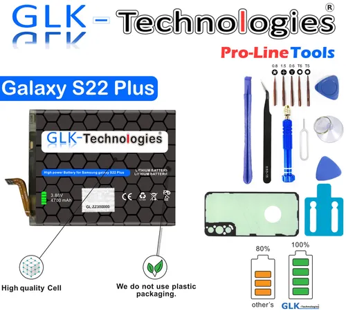 GLK Akku für Samsung Galaxy S22 Plus S906B - Hochleistungs-Akku mit 4700 mAh, ideal für lange Nutzung. Perfekt kompatibel mit Samsung Galaxy S22 Plus und einfach zu installieren.