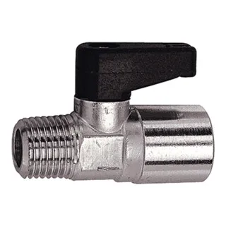 Riegler Mini-Kugelhahn mit Drehgriff, Messing vern., R/Rp 1/4 AG / 1/8 IG