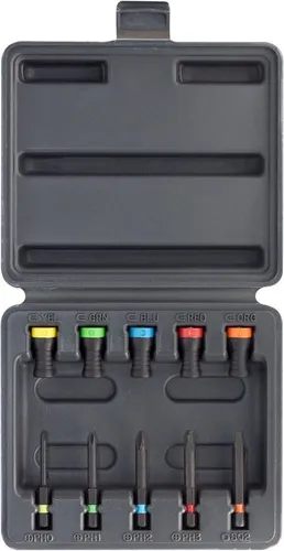 COFI 1453 Bit-Schraubendreher 10 Teiliger Set aus 5 Magnetdriver und 5 Punkten verschiedene Farben, (10 St)