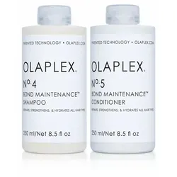 Olaplex Set - Shampoo No. 4 + Conditioner No. 5 - Hochwertiges Olaplex Set für reparierende Haarpflege. Stärkt und hydratisiert das Haar vor & nach dem Friseurbesuch. 100% vegan, frei von Sulfaten und Parabenen.