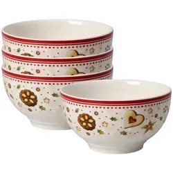 Villeroy & Boch Winter Bakery Delight Bol Sternschnuppe 4er Set - Schalen & Schüsseln im weihnachtlichen Design, ideal für festliche Anlässe. Spülmaschinen- und mikrowellensicher – perfekt für die Adventszeit!