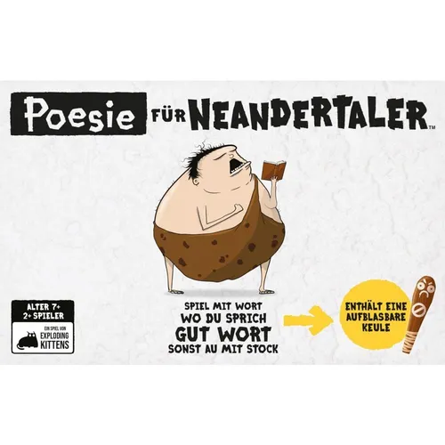 Exploding Kittens Poesie für Neandertaler - Lustiges Partyspiel für 2+ Spieler, fördert Teamgeist und kreatives Denken, ab 7 Jahren, 15 Minuten Spielspaß
