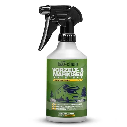 bio-chem Vorzelt- und Markisenreiniger - Ergiebiger Spezialreiniger mit Tiefenwirkung - Ideal für Markise, Vorzelt, Segel, Persenning, Pavillon, Sonnenschirm - 500 ml - Made in DE