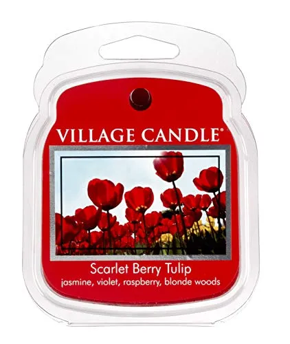 Village Candle Scharlachrote Beere & Tulpe Duftwachs zum Schmelzen 62 g, Plastik, rot, 8.9 x 7.5 x 2.7 cm