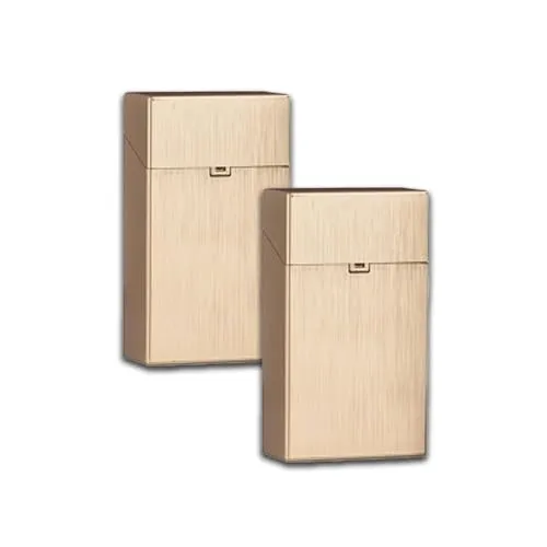 2x Zigarettenbox Slim 110 mm | für lange Zigaretten | Zigarettenetui 11 cm | Zigarettendose ClicBoxx (Gold (2er Pack))