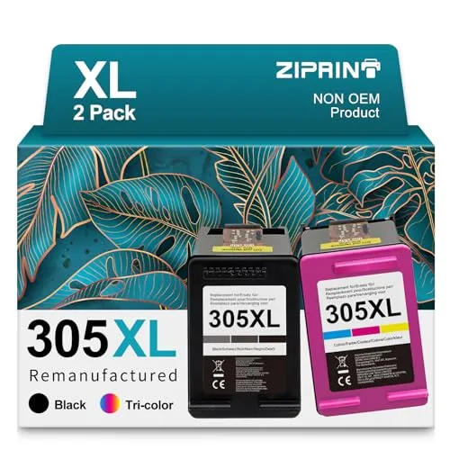 ZIPRINT 305 XL Patronen Kompatibel für HP 305 Druckerpatronen für DeskJet 2700 2720 2710 DeskJet Plus 4120 4130 4110 4100 Envy 6000 6010 6020 6030 6032 Pro 6400 6420 (Schwarz/Farbe,2-Pack)