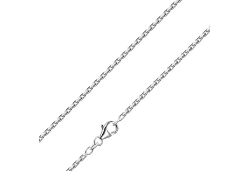 trendor Kette ohne Anhänger aus 925 Silber - Hochwertige Ankerkette aus poliertem Sterlingsilber 925 mit diamantiertem Muster, ideal für Herren, sicherer Karabiner-Verschluss und inklusive Mikrofaser-Pflegetuch.