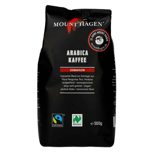 Mount Hagen Organic Röstkaffee 500g - Bio-Kaffee aus Hochlagen - Kaffee aus handgepflückten Bohnen von Papua Neuguinea, Peru und Honduras, sanft geröstet für elegante Noten und harmonische Säure.